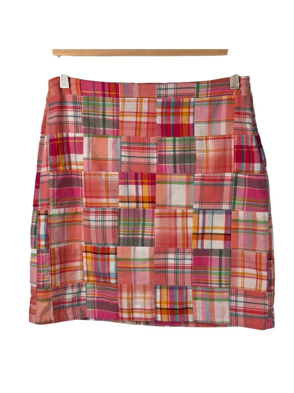 Talbots Petite Pastel Plaid Madras Mini Skirt Pink Size 4P